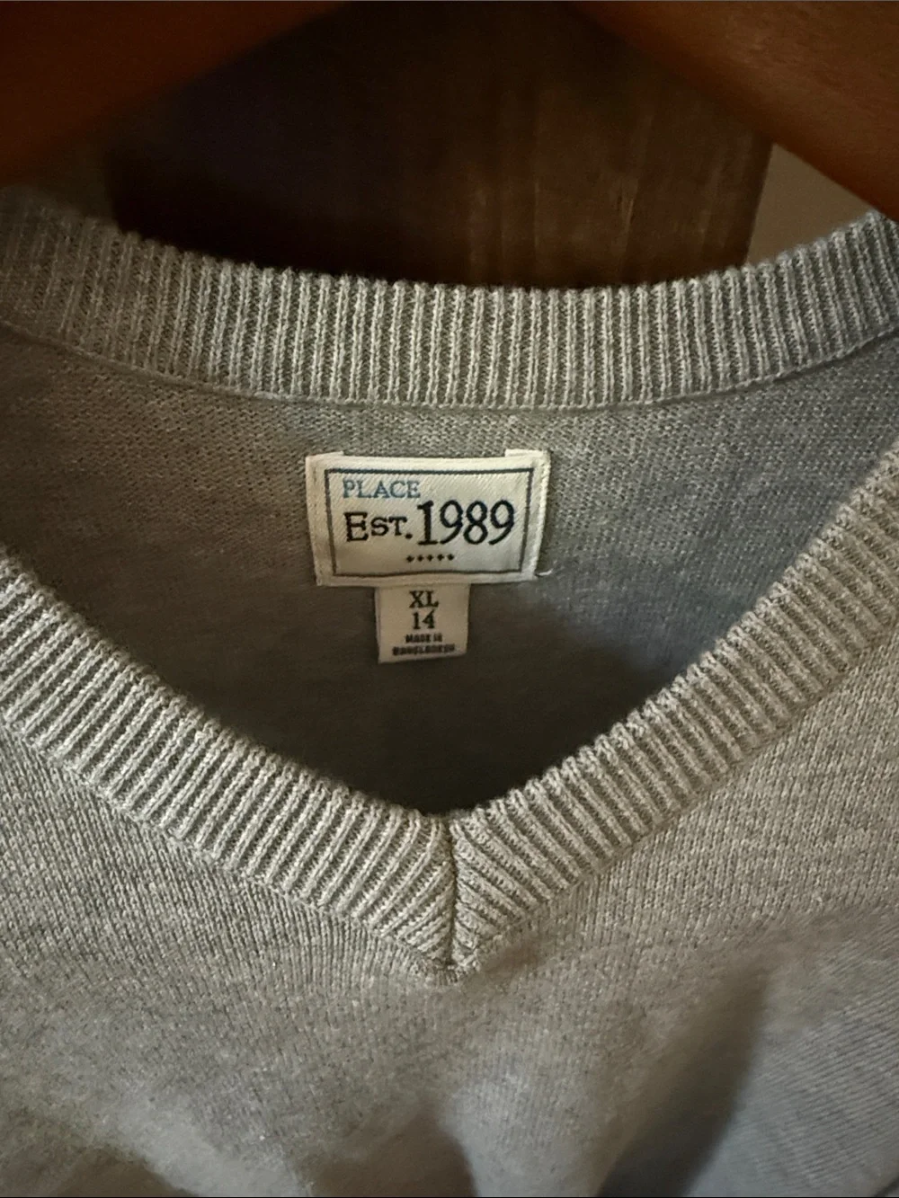 The Children's Place Light Gray V-Neck Knit Tank Top